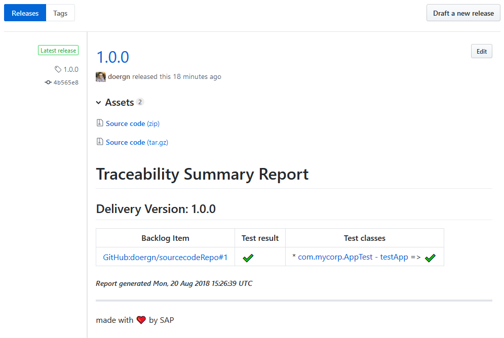 Traceability release