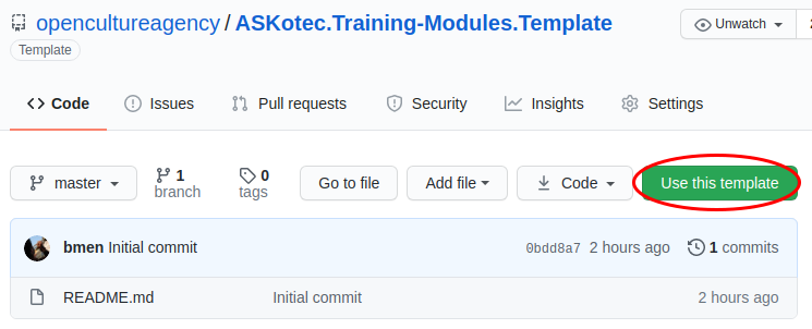 Github: use this template