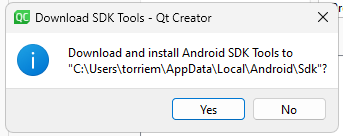 Download SDK Tools?