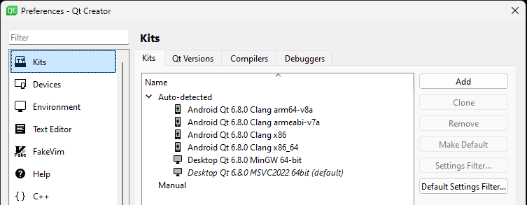 Qt Creator Kits